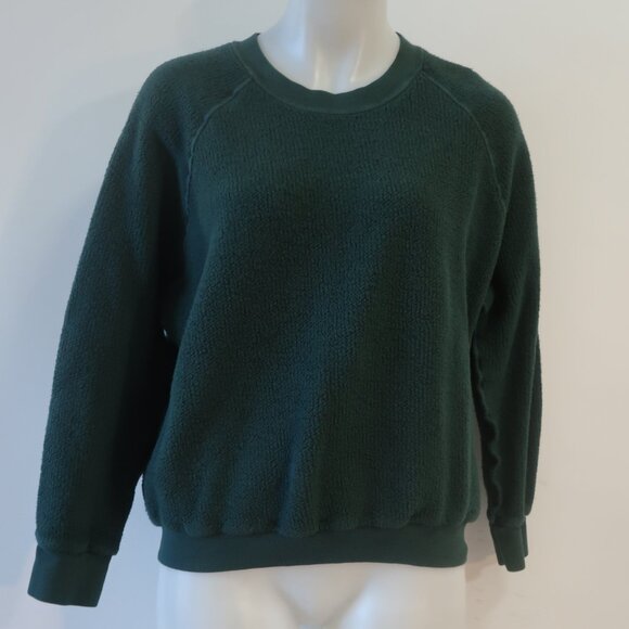 Womens PerfectWhiteTee Hunter Green Terry Sweater L - Picture 2 of 6
